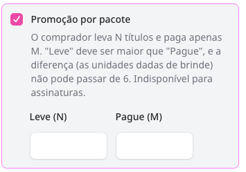 Benefício Promoção por pacote
